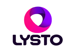 Glossy Magenta Loop Logo with LYSTO Wordmark