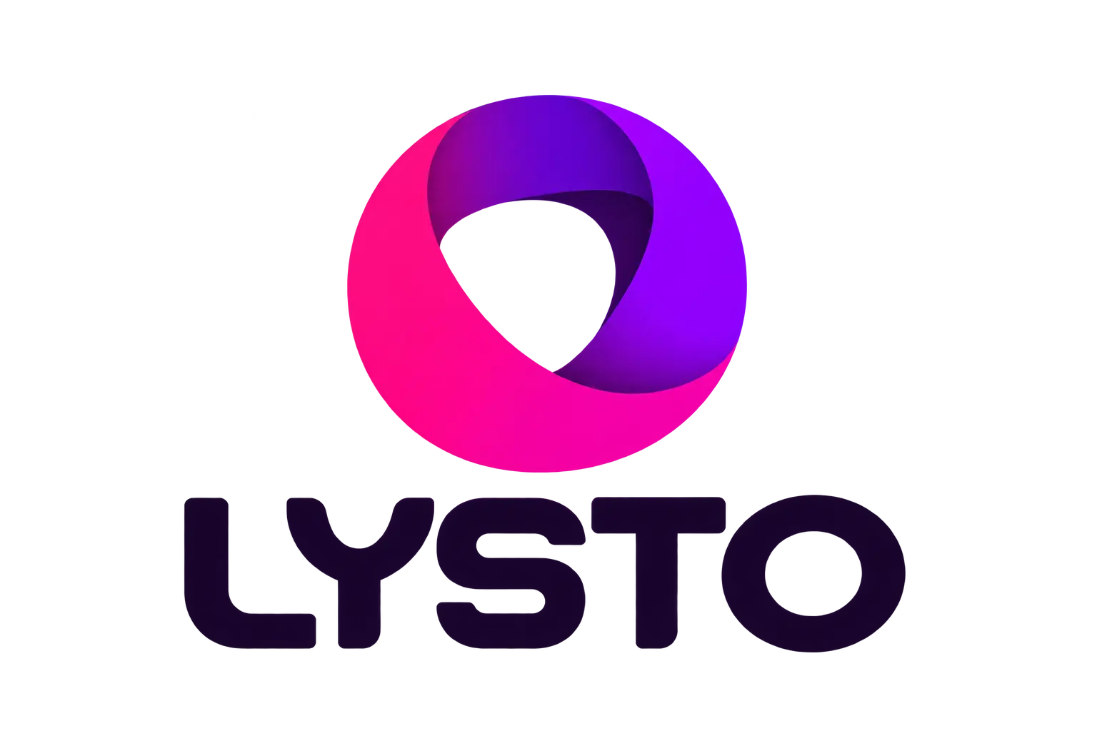 Glossy Magenta Loop Logo with LYSTO Wordmark